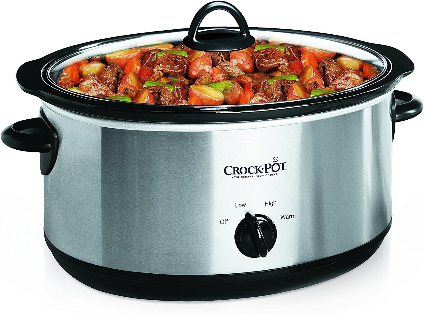 B003OAJGJO - Crock-Pot 7 Quart Oval Manual Slow Cooker, Stainless Steel (SCV700-S-BR),