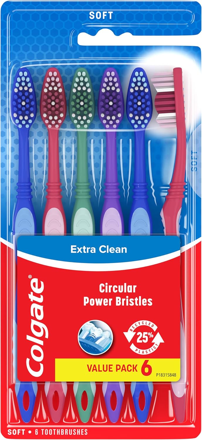 B00CC6XSSQ - Colgate Extra Clean Toothbrush, Soft Toothbrush for Adults Packaging May
