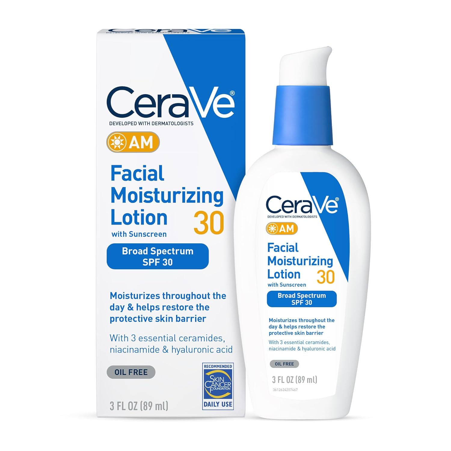 B00F97FHAW - CeraVe AM Facial Moisturizing Lotion with SPF 30, Oil-Free Face