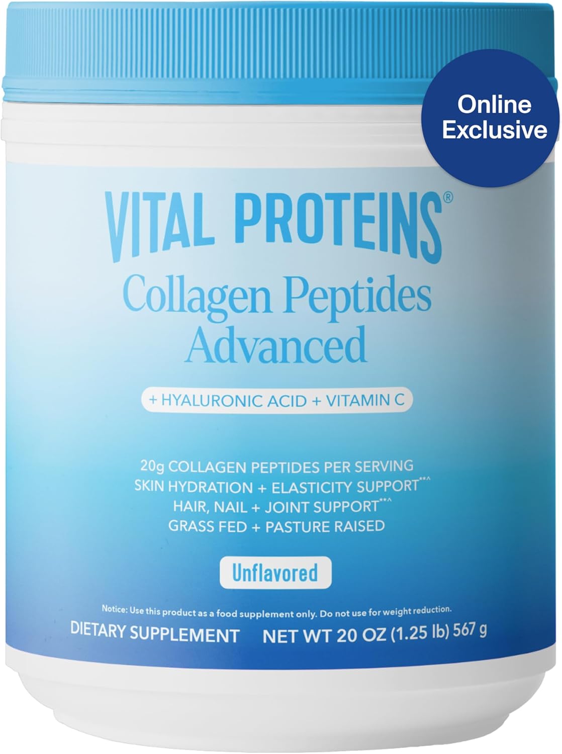 B00K6JUG4K - Vital Proteins Collagen Peptides Powder Advanced with Hyaluronic Acid &