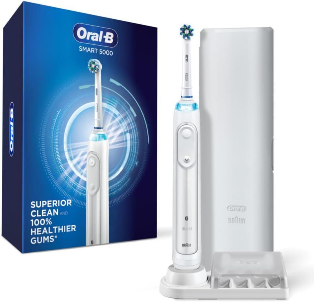 B00O8ODHOA - Oral-B Smart 5000 Rechargeable Electric Powered Toothbrush, Black with Travel