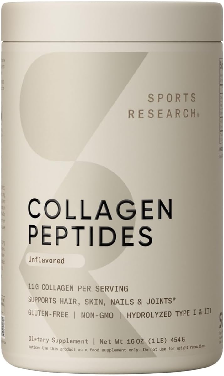B00XQ2XGAA - Sports Research Collagen Peptides for Women & Men, Unflavored, 16