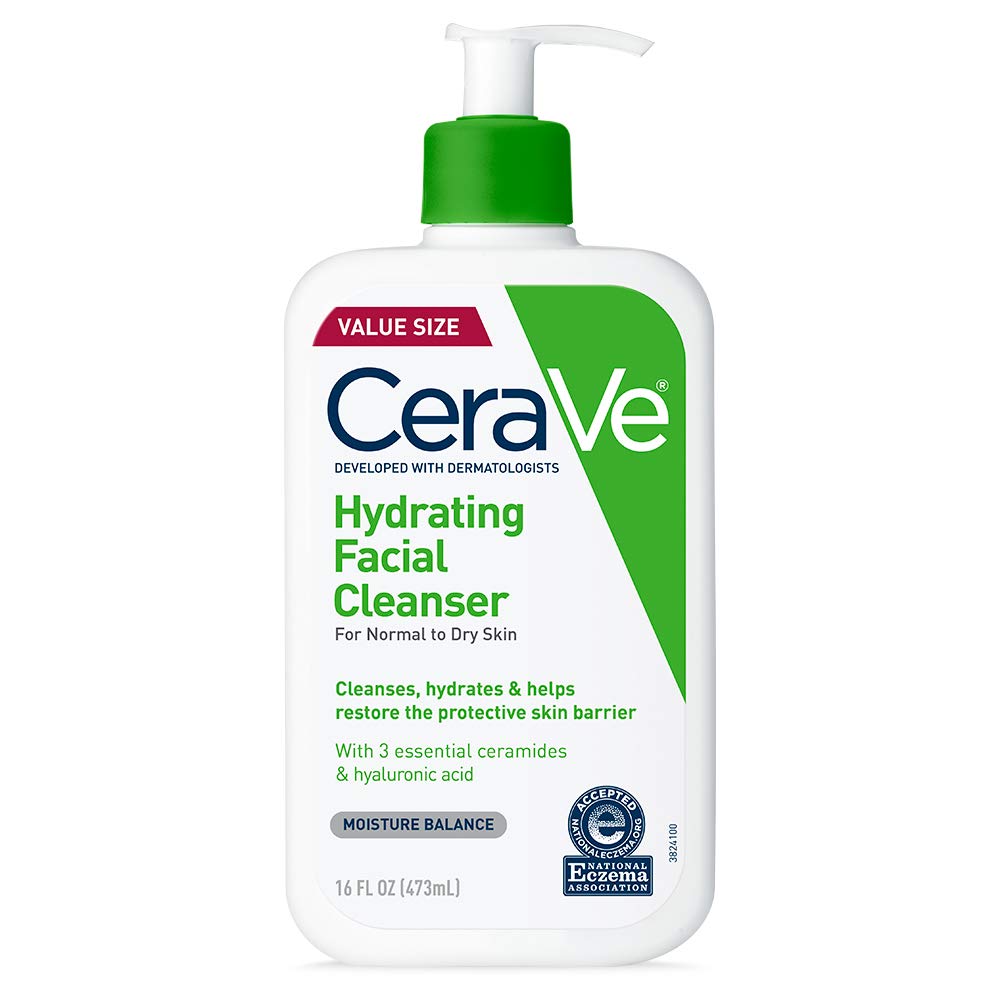 B01MSSDEPK - CeraVe Hydrating Facial Cleanser, Moisturizing Face Wash For Dry Skin,