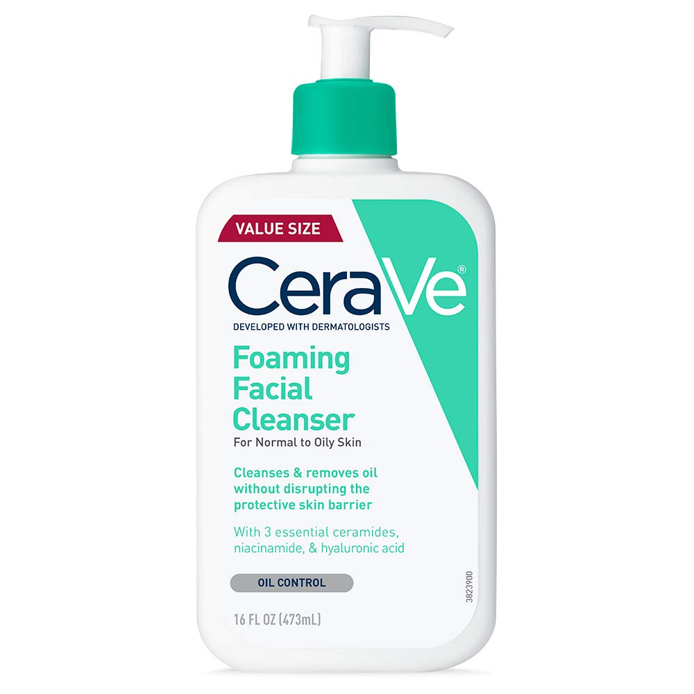 B01N1LL62W - CeraVe Foaming Facial Cleanser, Daily Face Wash for Oily Skin