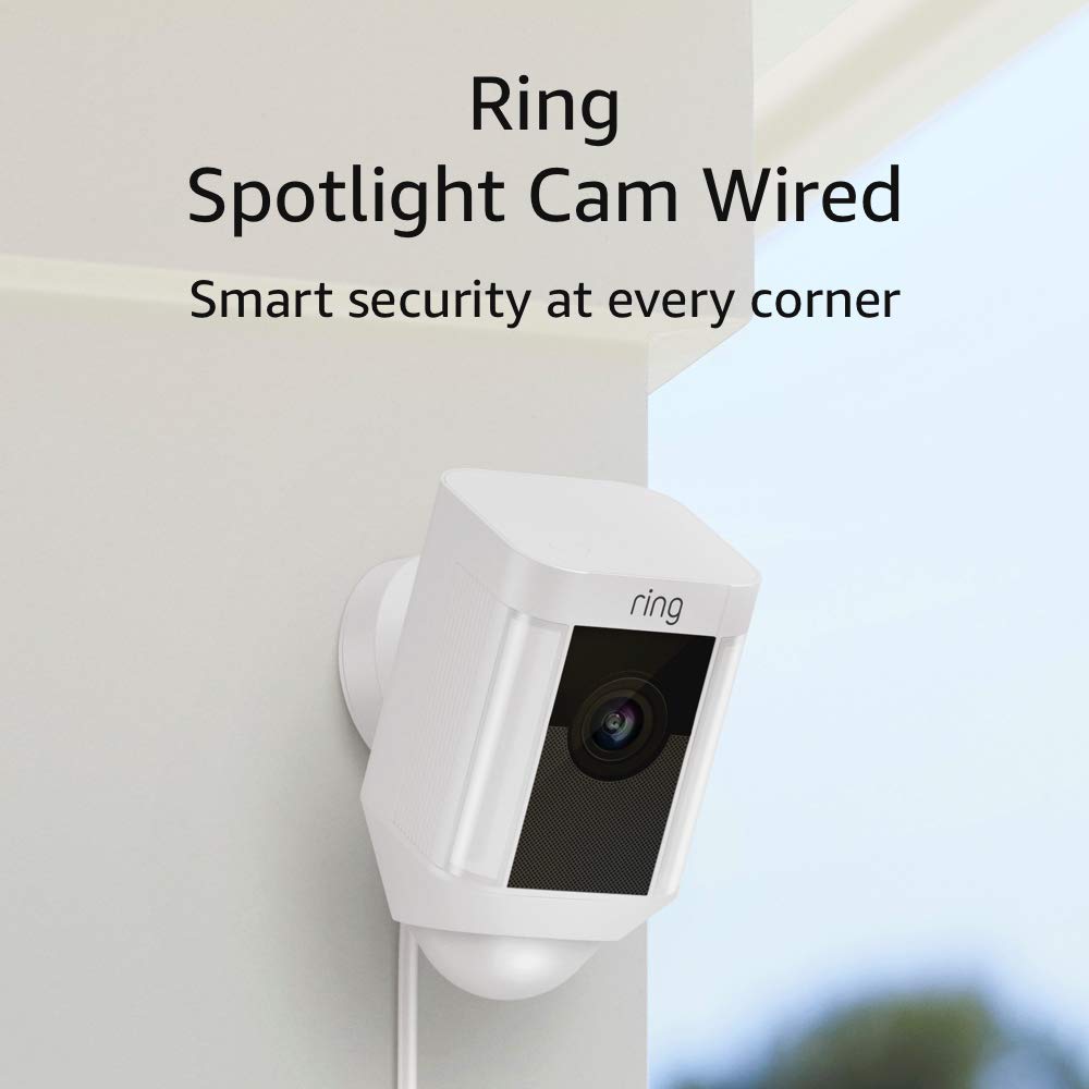 B0756P26HL - Ring Spotlight Cam Wired - Plugged-in HD security camera with