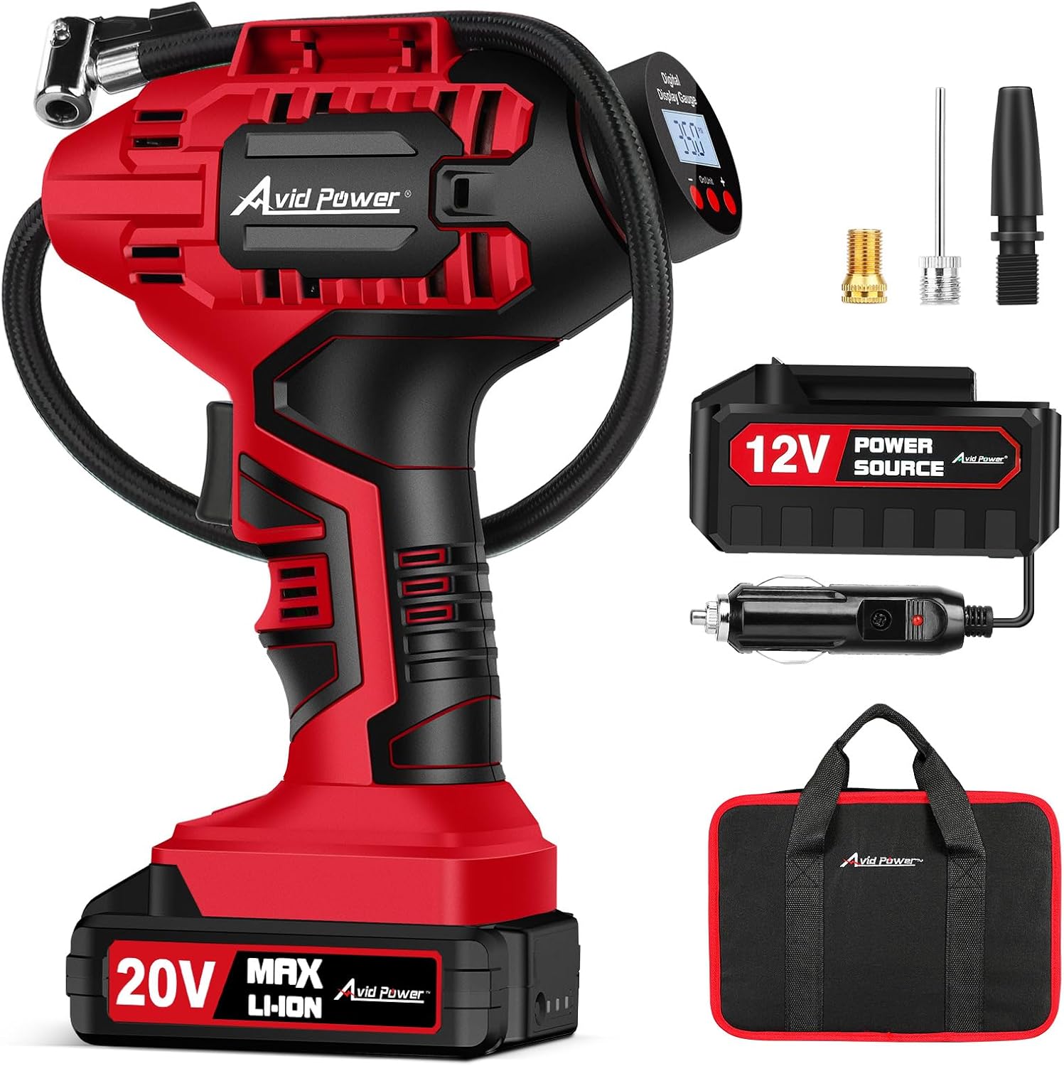 B07CTGM2LD - AVID POWER Tire Inflator Portable Air Compressor, 20V Cordless Car