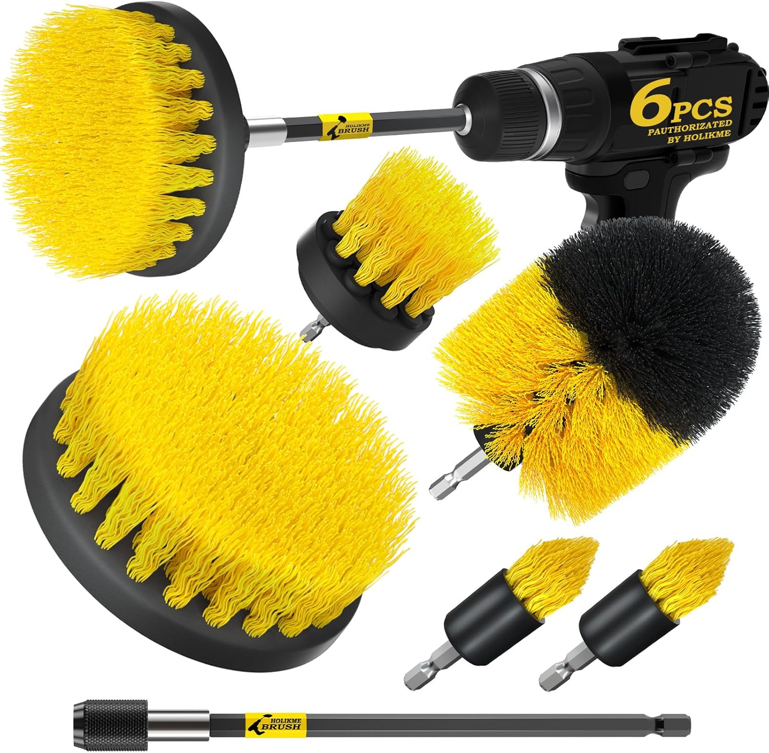 B07G7XG6BV - Holikme 6Pack Cleaning Brush Power Scrubber Cleaning Brush Extended Long