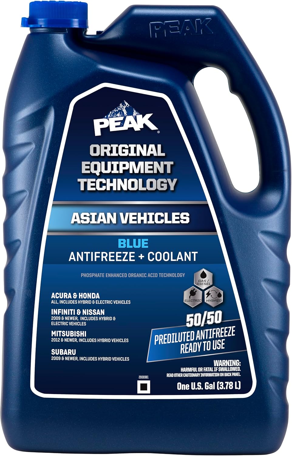B07GT1VWQ5 - PEAK OET Extended Life Blue 50/50 Prediluted Antifreeze/Coolant for Asian