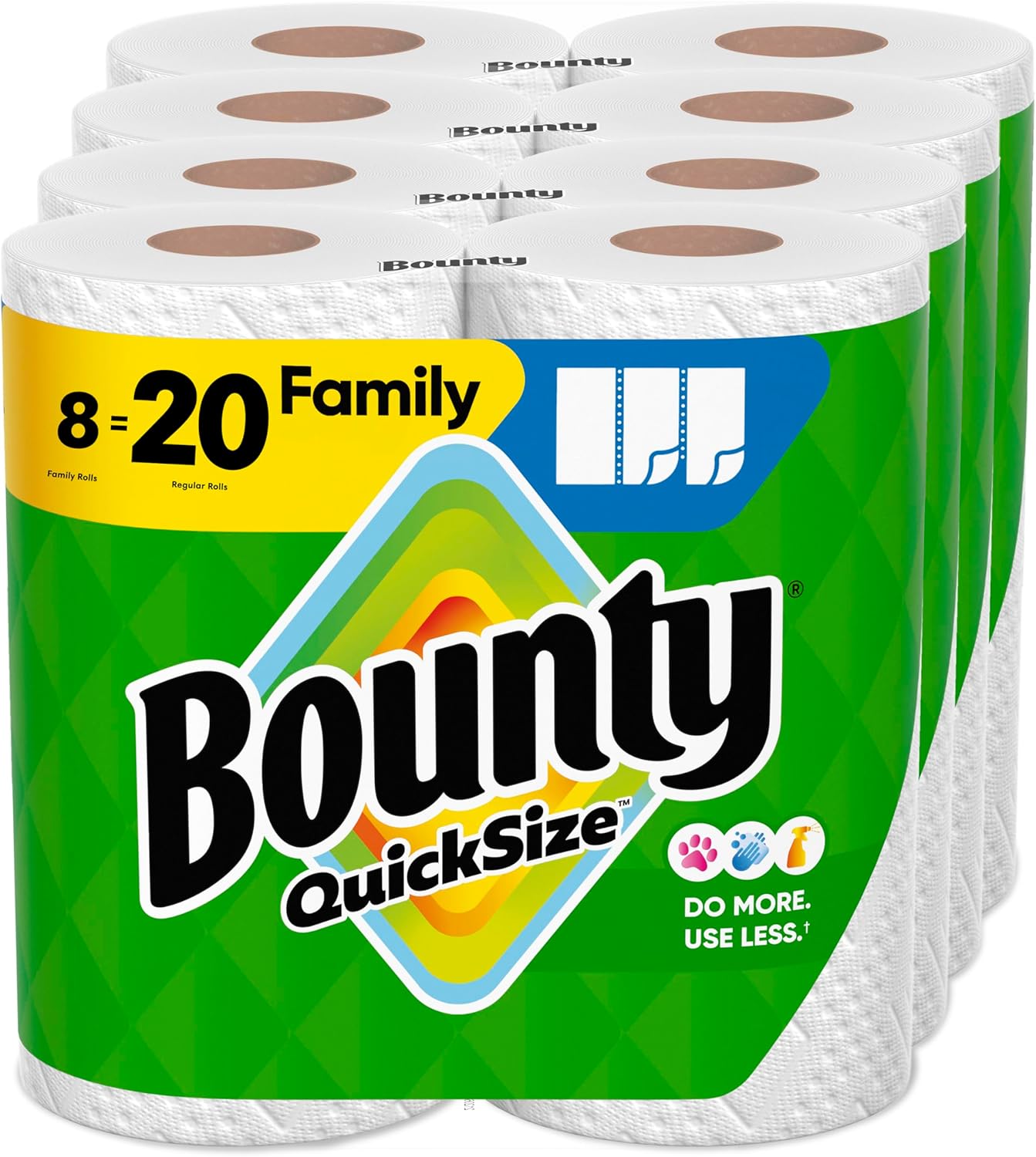 B07MHJFRBJ - Bounty Quick Size Paper Towels, White, 8 Family Rolls =