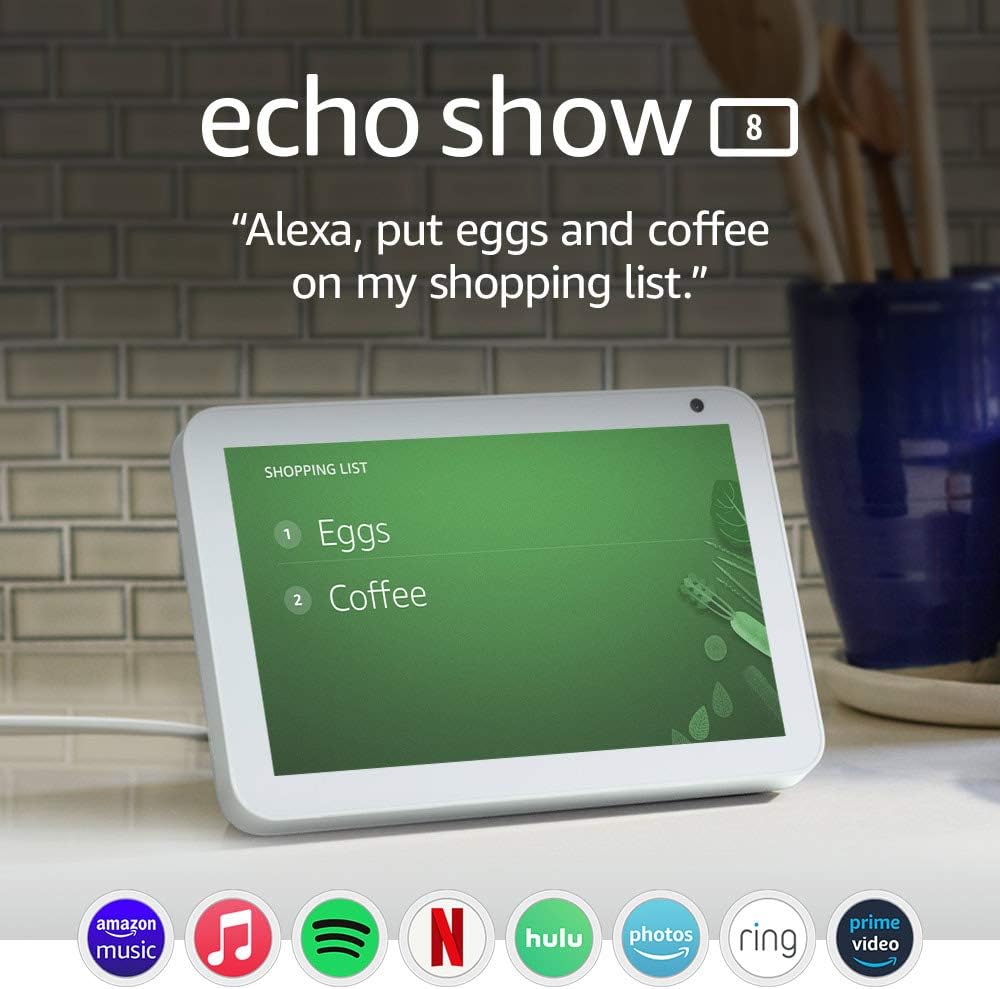 B07RQ3TCT2 - Echo Show 8 (1st Gen, 2019 release) -- HD smart