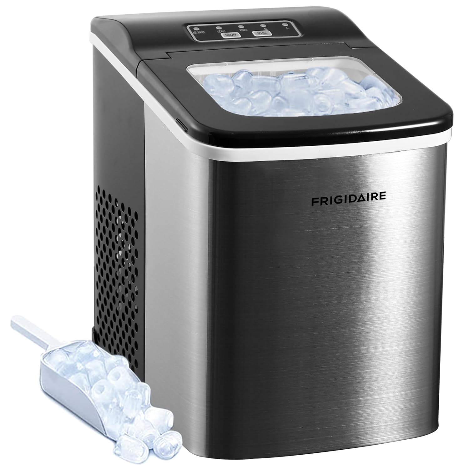 B07VMBP1N5 - Frigidaire Compact Countertop Ice Maker, Makes 26 Lbs. of Bullet