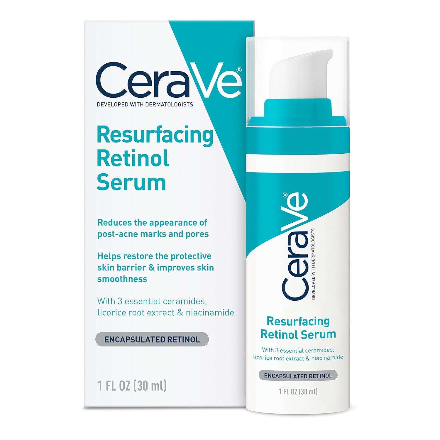 B07VWSN95S - CeraVe Resurfacing Retinol Serum For Post Acne Marks, Formulated With