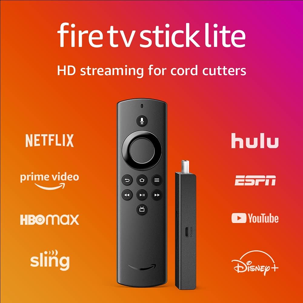 B07YNLBS7R - Fire TV Stick Lite, free and live TV, Alexa Voice