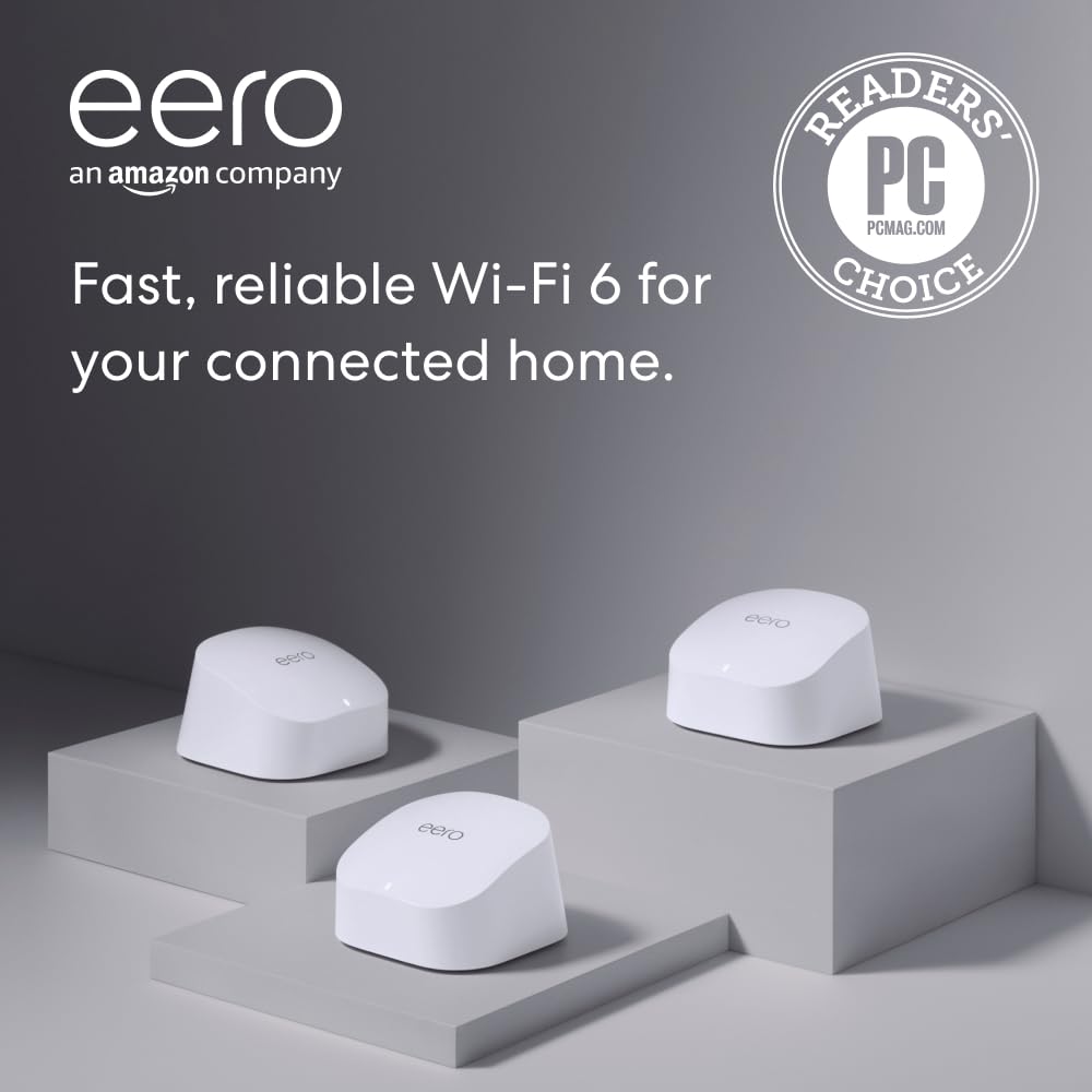 B085WSCTS4 - Amazon eero 6 mesh wifi system - Supports internet plans