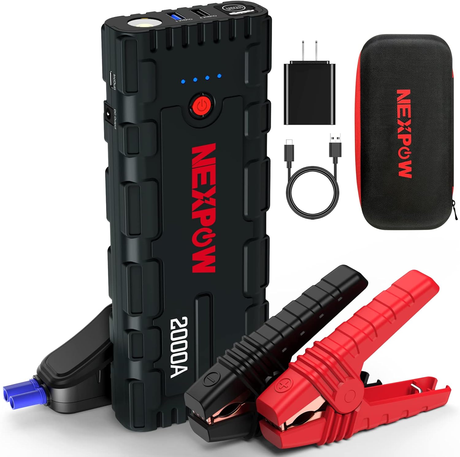 B087LRFYDB - NEXPOW Battery Jumper Starter Portable, 2000A Peak 12V Car Battery