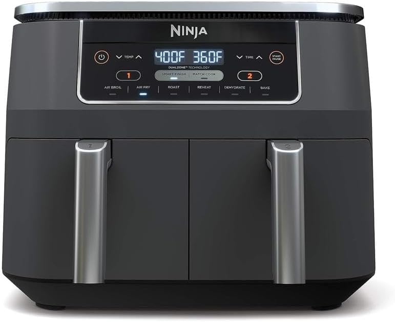 B089TQWJKK - Ninja DZ201 Foodi 8 Quart 6-in-1 DualZone 2-Basket Air Fryer