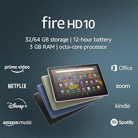 B08F6B347L - Amazon Fire HD 10 tablet, 10.1", 1080p Full HD, 32