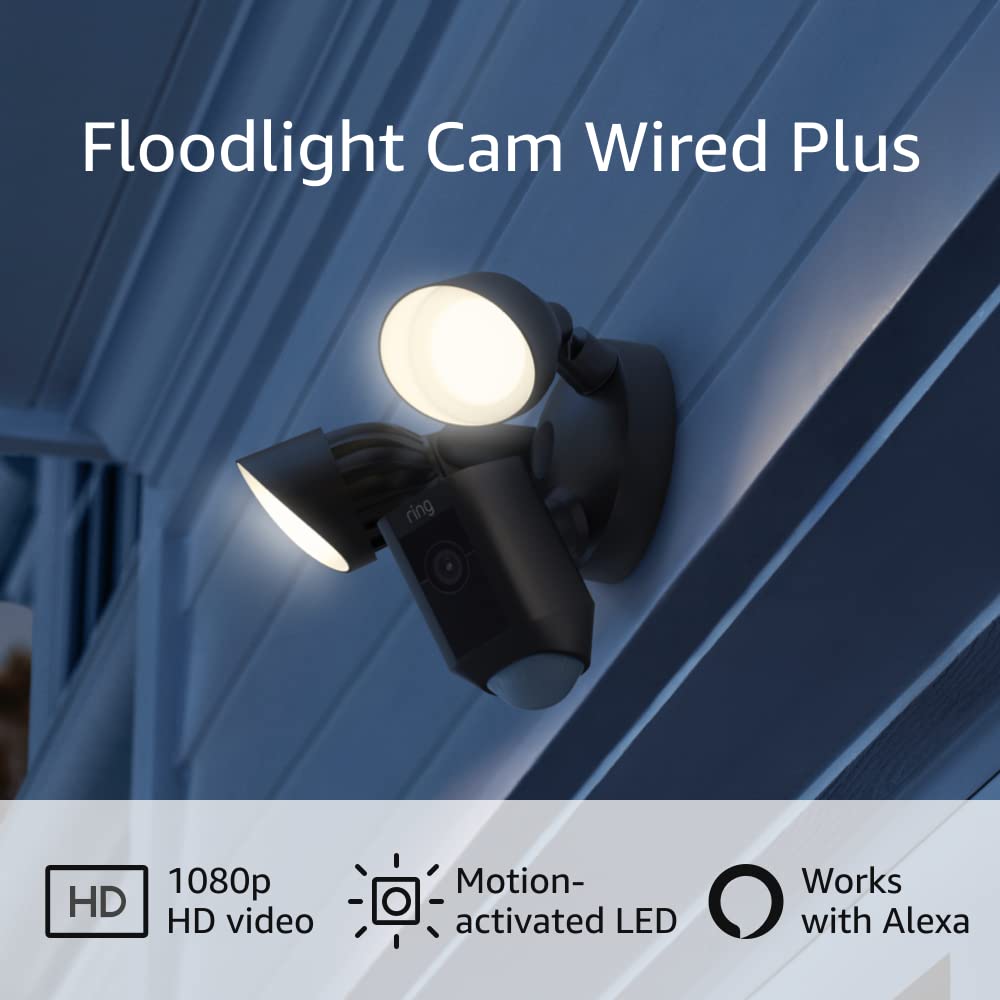 B08F6DWKQP - Ring Floodlight Cam Wired Plus (newest model), Home or business