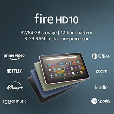B08F6L6HVP - Amazon Fire HD 10 tablet, 10.1", 1080p Full HD, 32