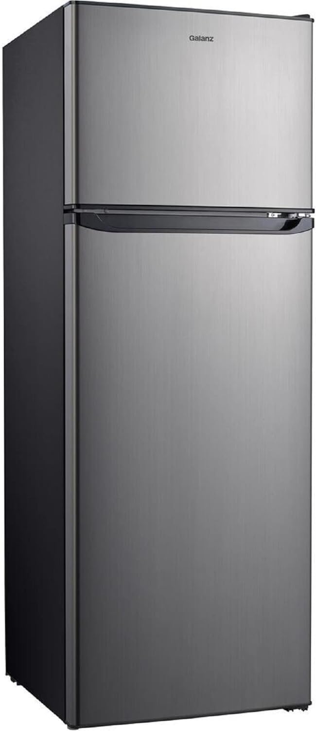 B08H4SSZKT - Galanz GLR12TS5F Refrigerator, Dual Door Fridge, Adjustable Electrical Thermostat Control