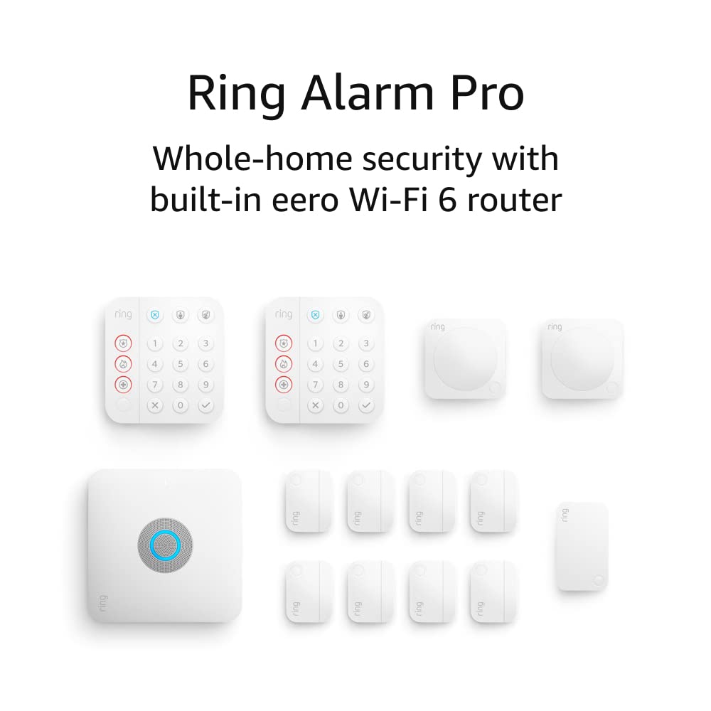 B08HSVCB5M - Ring Alarm Pro (newest model), 14-Piece Kit, built-in eero Wi-Fi