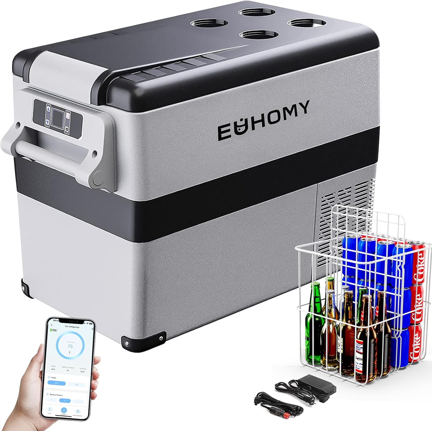 B08N634S2M - EUHOMY 12 Volt Refrigerator, 47QT Electric Cooler, 12V Fridge APP