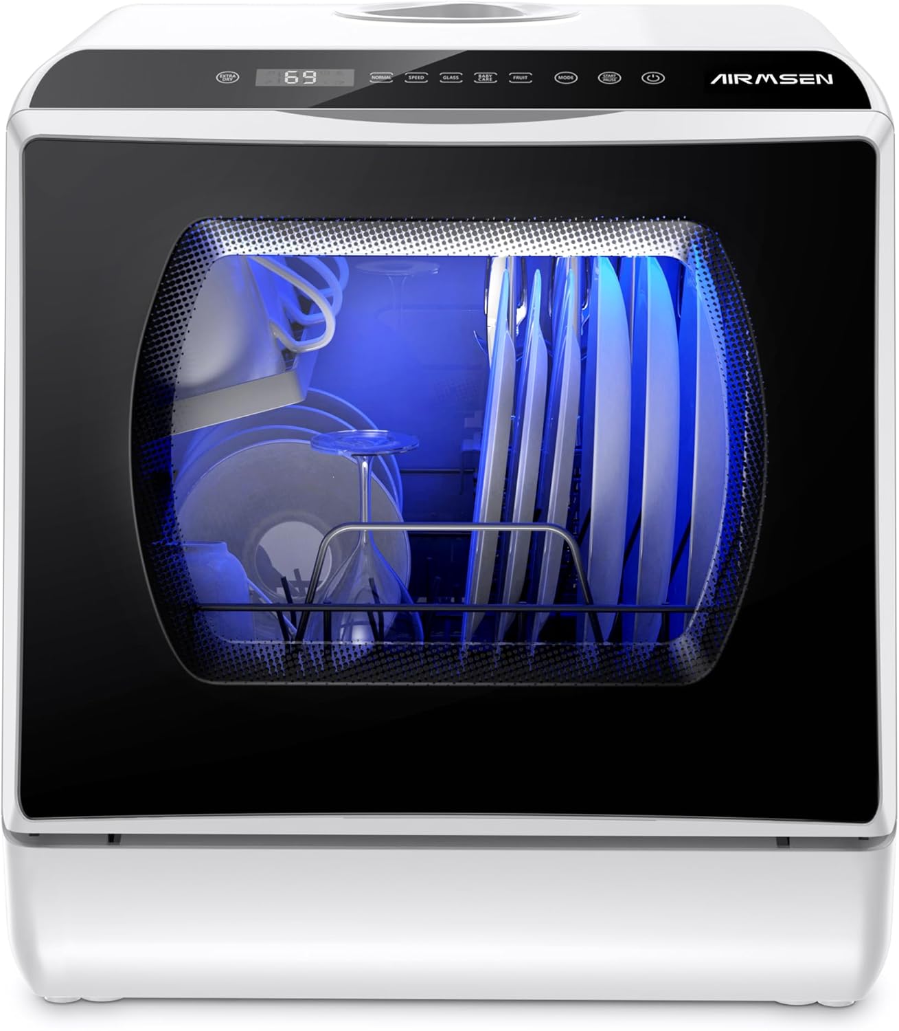 B08N6WV3HX - AIRMSEN Portable Countertop Dishwashers, 5 Washing Programs Mini Dishwashers with