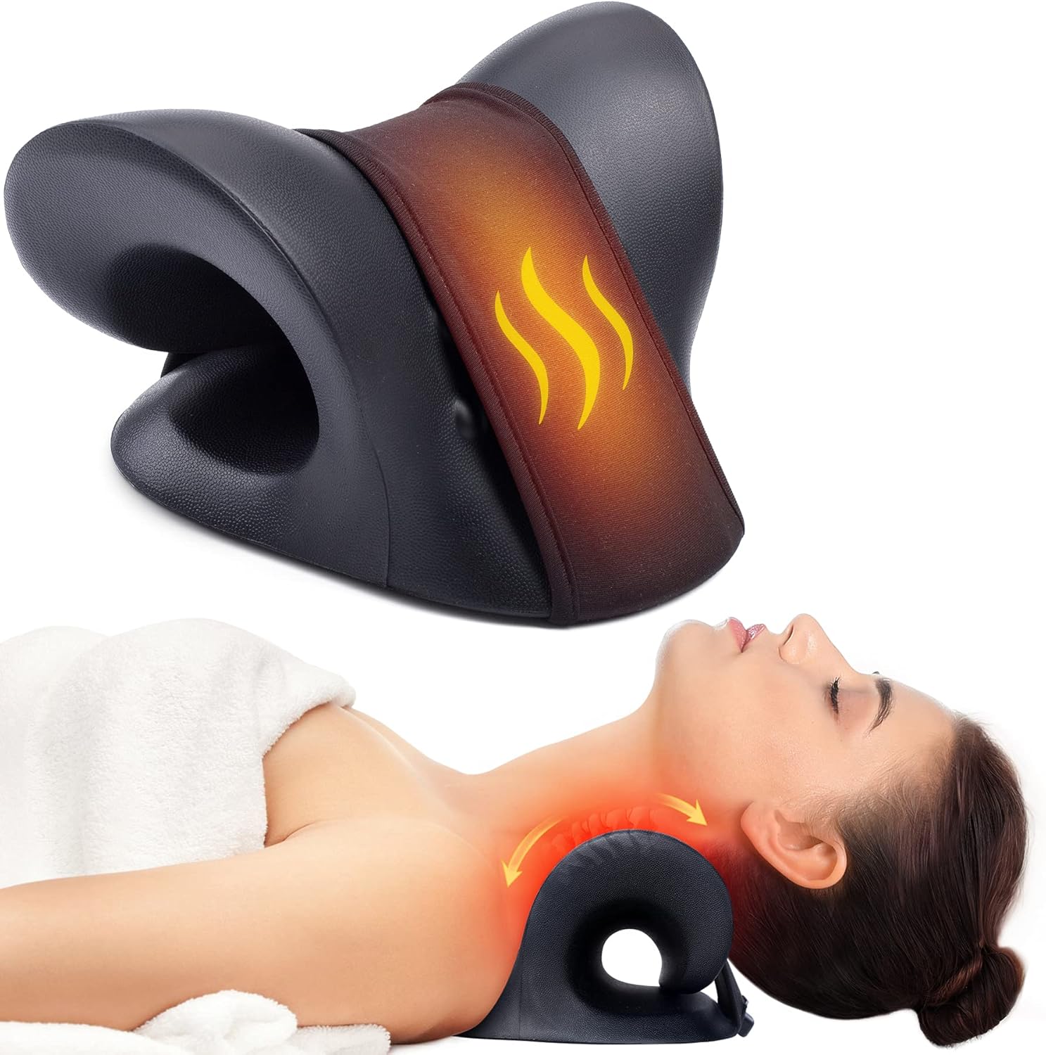 B099DWBQKQ - Cozyhealth Neck Stretcher for Neck Pain Relief, Heated Cervical Traction