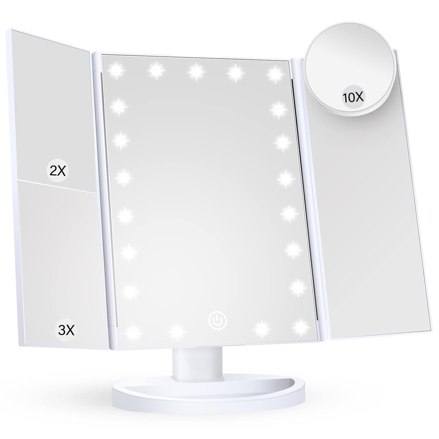 B09F2J4SX1 - HUONUL Makeup Mirror Vanity Mirror with Lights, 2X, 3X, 10X