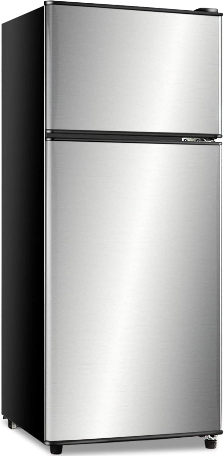 B09N1C8WMQ - Anukis Compact Refrigerator 3.8 Cu Ft 2 Door Mini Fridge