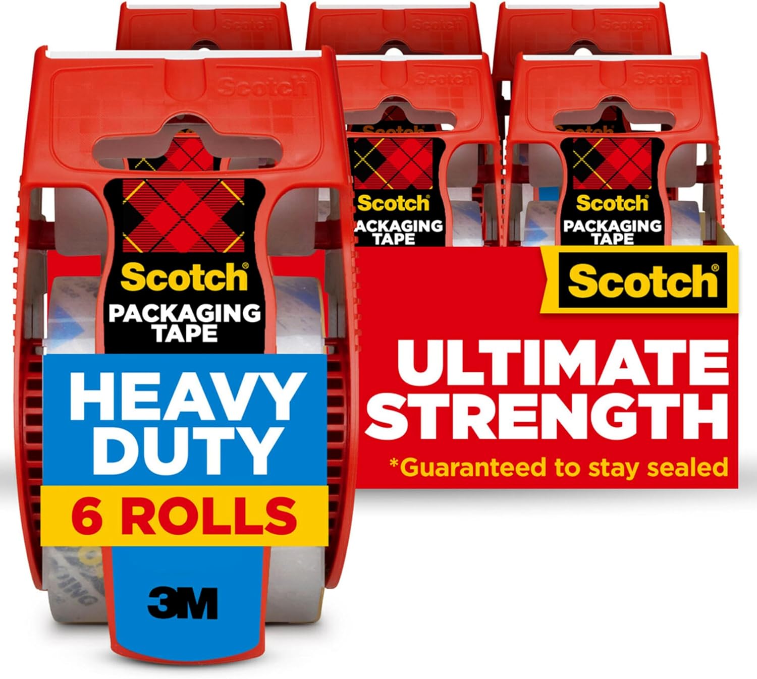 B000J07BRQ - Scotch Heavy Duty Shipping Packing Tape, Clear, Holiday Shipping Supplies,