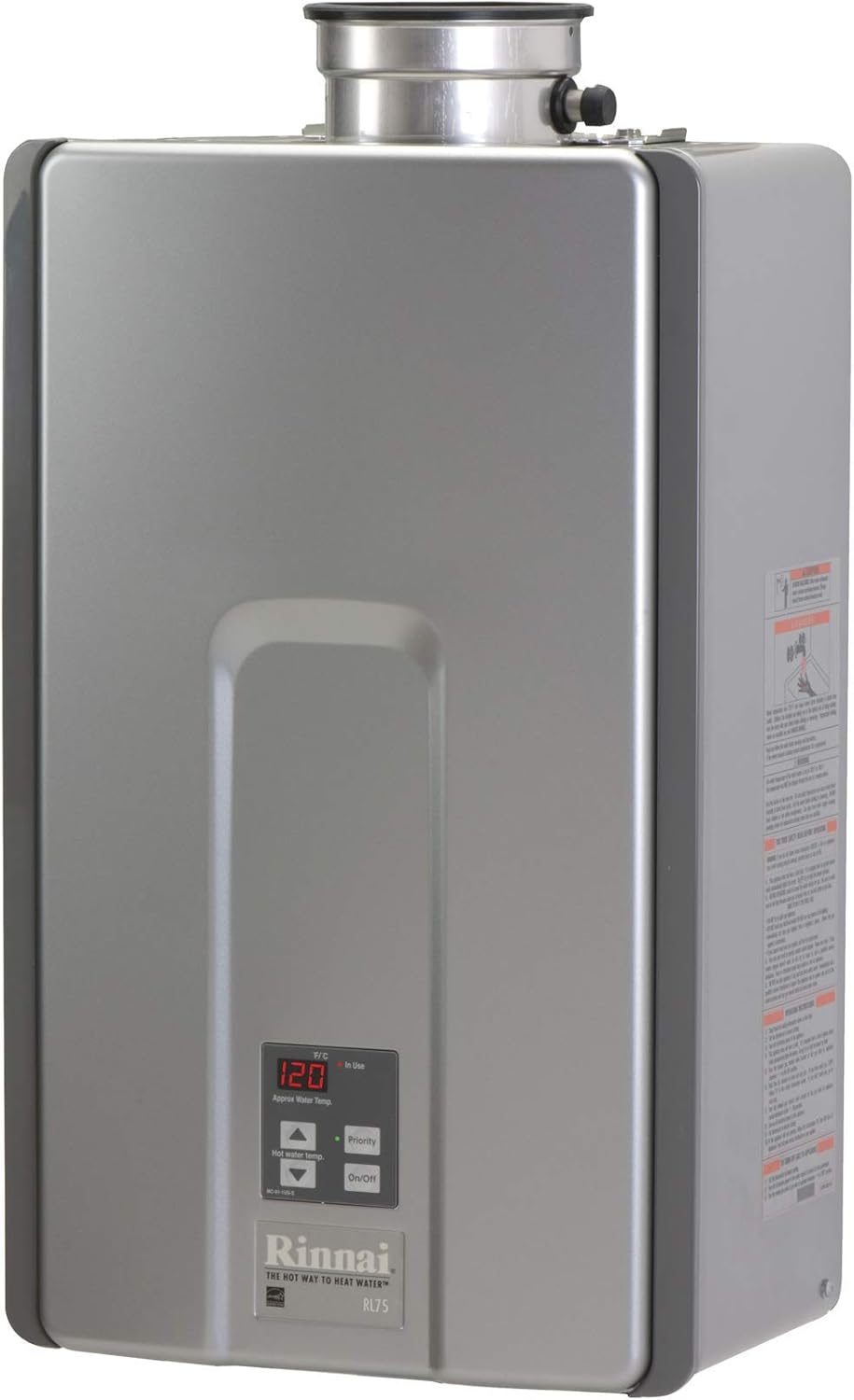 B0058DQLPW - Rinnai RL75IN Tankless Hot Water Heater, 7.5 GPM, Natural Gas,