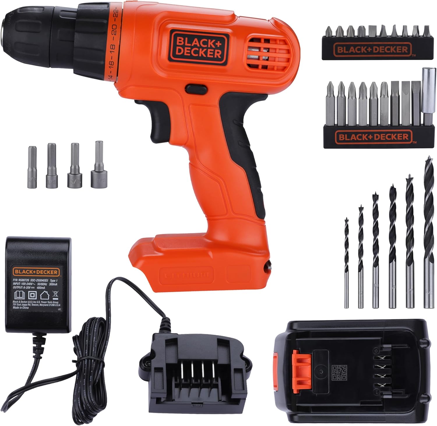 B006V6YAPI - BLACK+DECKER 20V MAX POWERECONNECT Cordless Drill/Driver + 30 Piece Bits