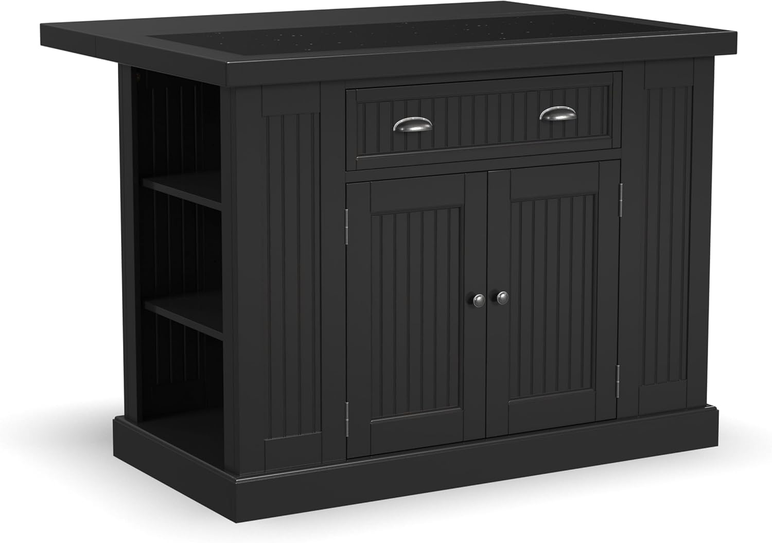 B006ZDBP3M - Homestyles Nantucket Kitchen Island, Black