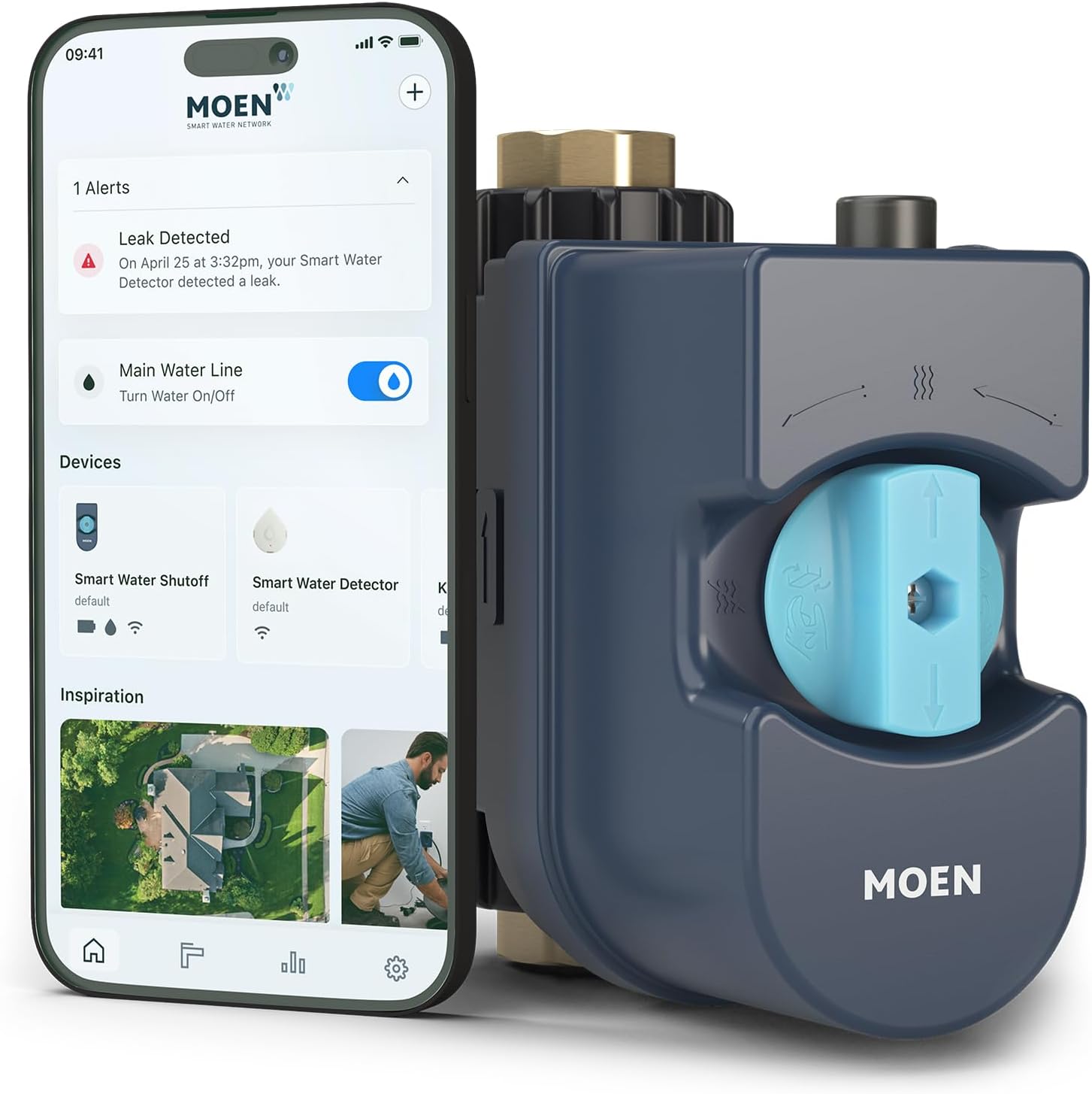 B00C03D01Q - Moen 900-001 Flo Smart Water Monitor and Automatic Shutoff Sensor,