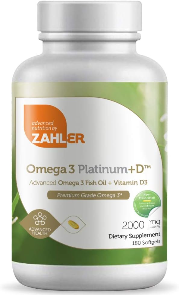 B00E9ZFP8O - Zahler Omega 3 Platinum +D, All-Natural Pure Fish Oil Supplement,