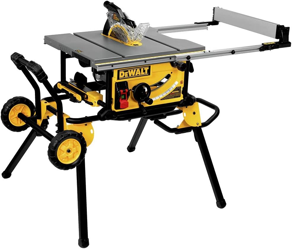 B00F2CGXGG - DEWALT 10-Inch Table Saw with Rolling Stand, 32-1/2-Inch Rip Capacity