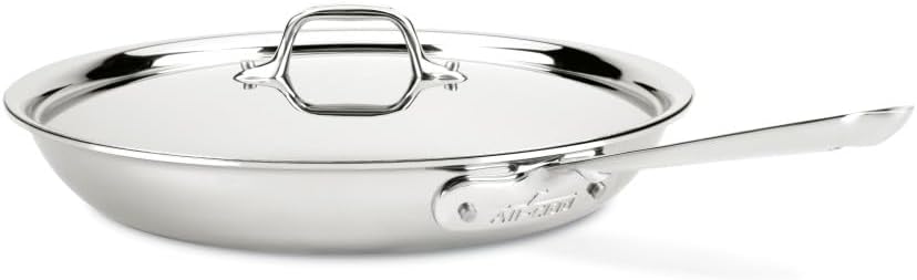 B00FUF5K8W - All-Clad D3 Stainless Steel Frying Pan with Lid, Tri-Ply Bonded,