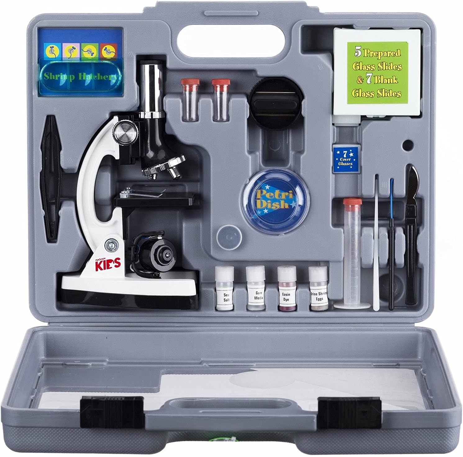 B00GGY85EC - AmScope 120X-1200X 52-pcs Beginner Microscope STEM Kit with Metal Body