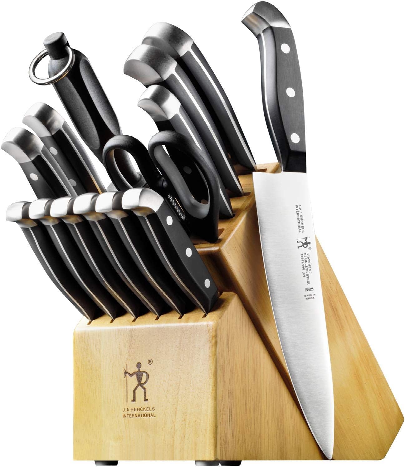B00GHX5HGG - HENCKELS Premium Quality 15-Piece Knife Set with Block, Razor-Sharp, German