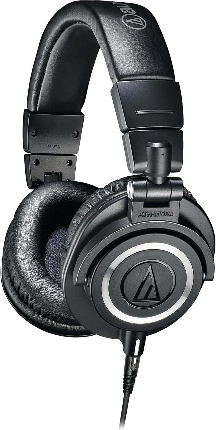 B00HVLUR86 - Audio-Technica ATH-M50x Professional Studio Monitor Headphones, Black