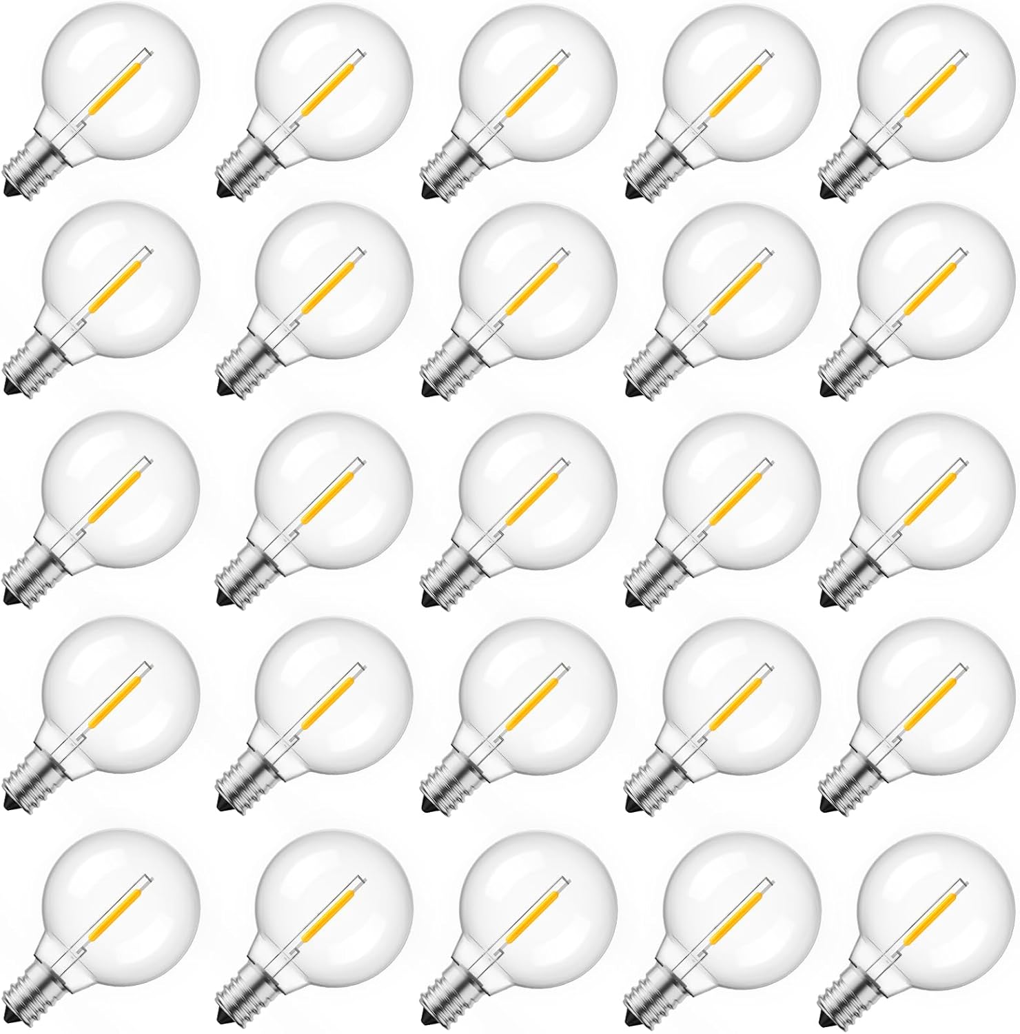 B00R25V92Y - Brightown G40 Replacement LED Light Bulbs, 25 Pack Clear Globe