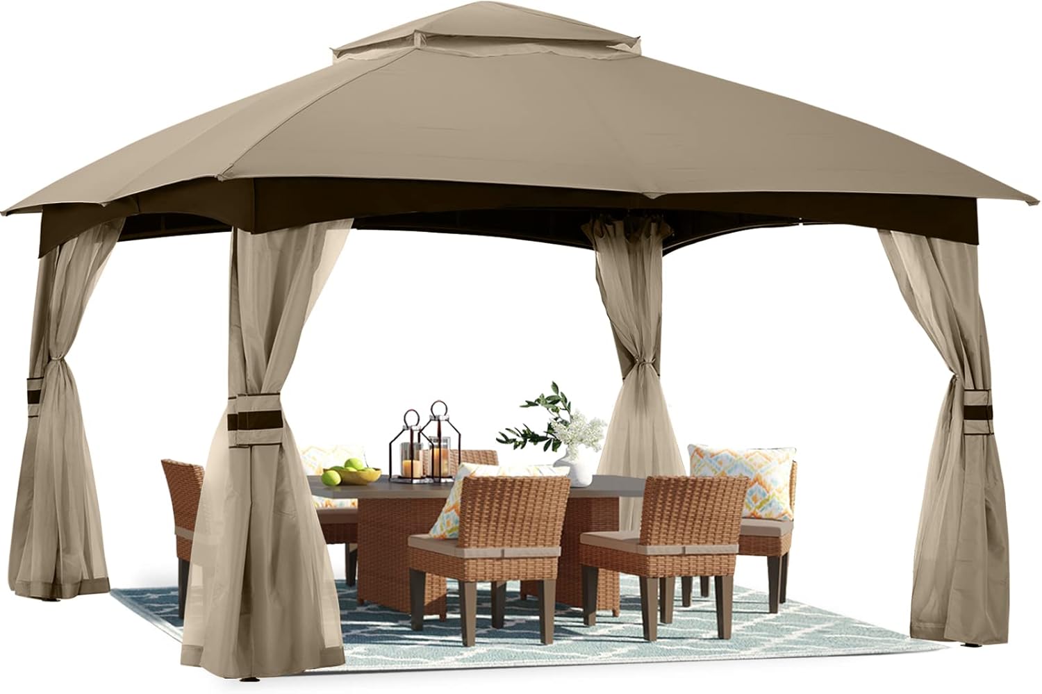 B016B74PO2 - ABCCANOPY 10x12 Outdoor Gazebo - Patio Gazebo with Mosquito Netting,