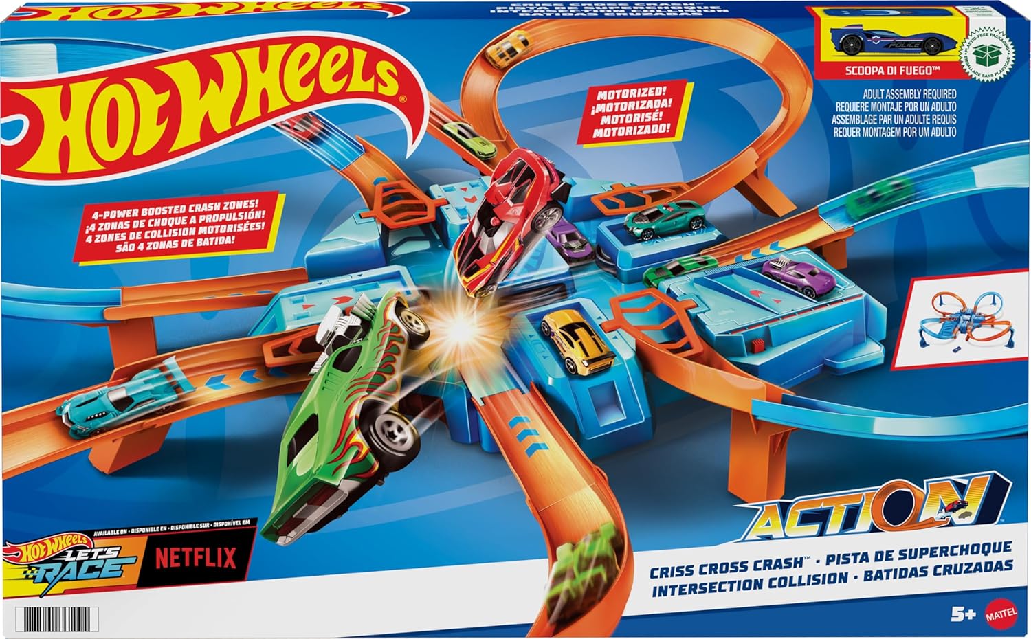 B01ARGC5F4 - Hot Wheels Toy Car Track Set, Criss Cross Crash with