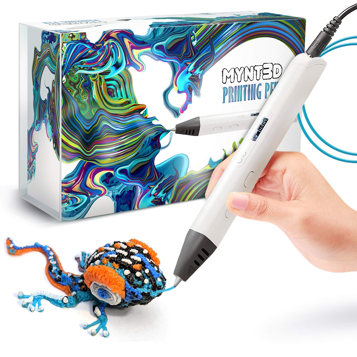 B01BLQ24IW - MYNT3D Professional Printing 3D Pen with OLED Display