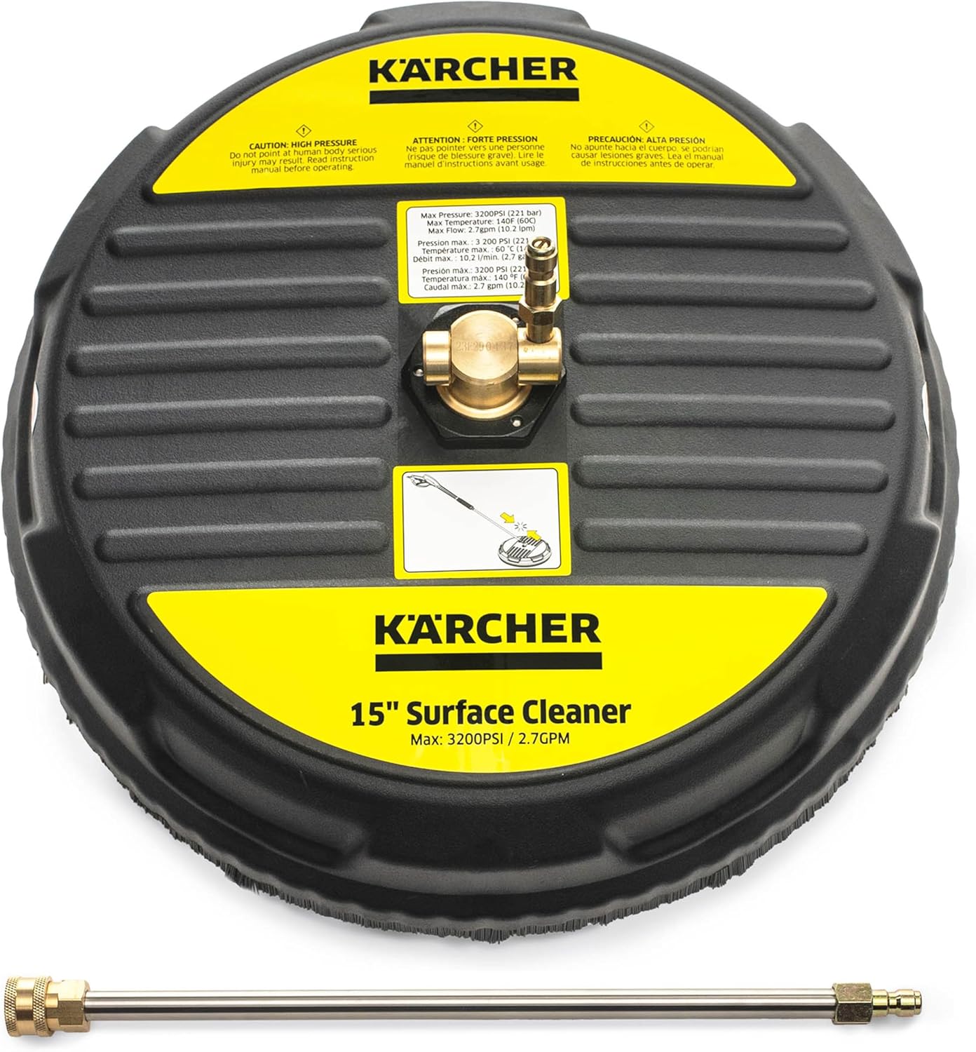 B01BMB3X68 - Kärcher Pressure Washer Surface Cleaner, Extension Wand, QC, 1/4 -