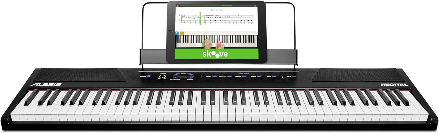 B01DZXE9NC - Alesis Recital – 88 Key Digital Piano Keyboard with Semi