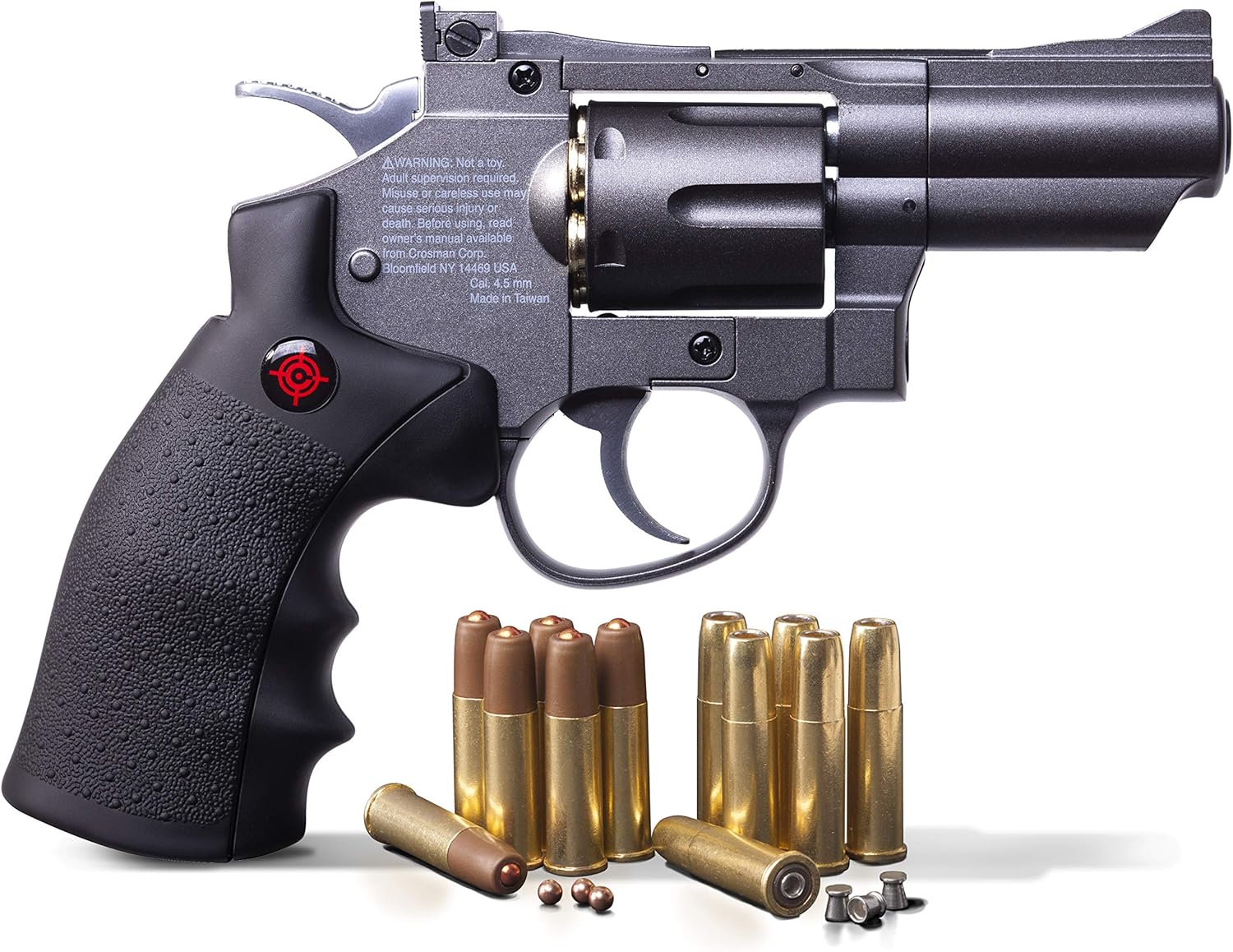 B01GVS1O7M - Crosman SNR357 Snub Nose .177-Caliber Pellet/ BB CO2-Powered Revolver