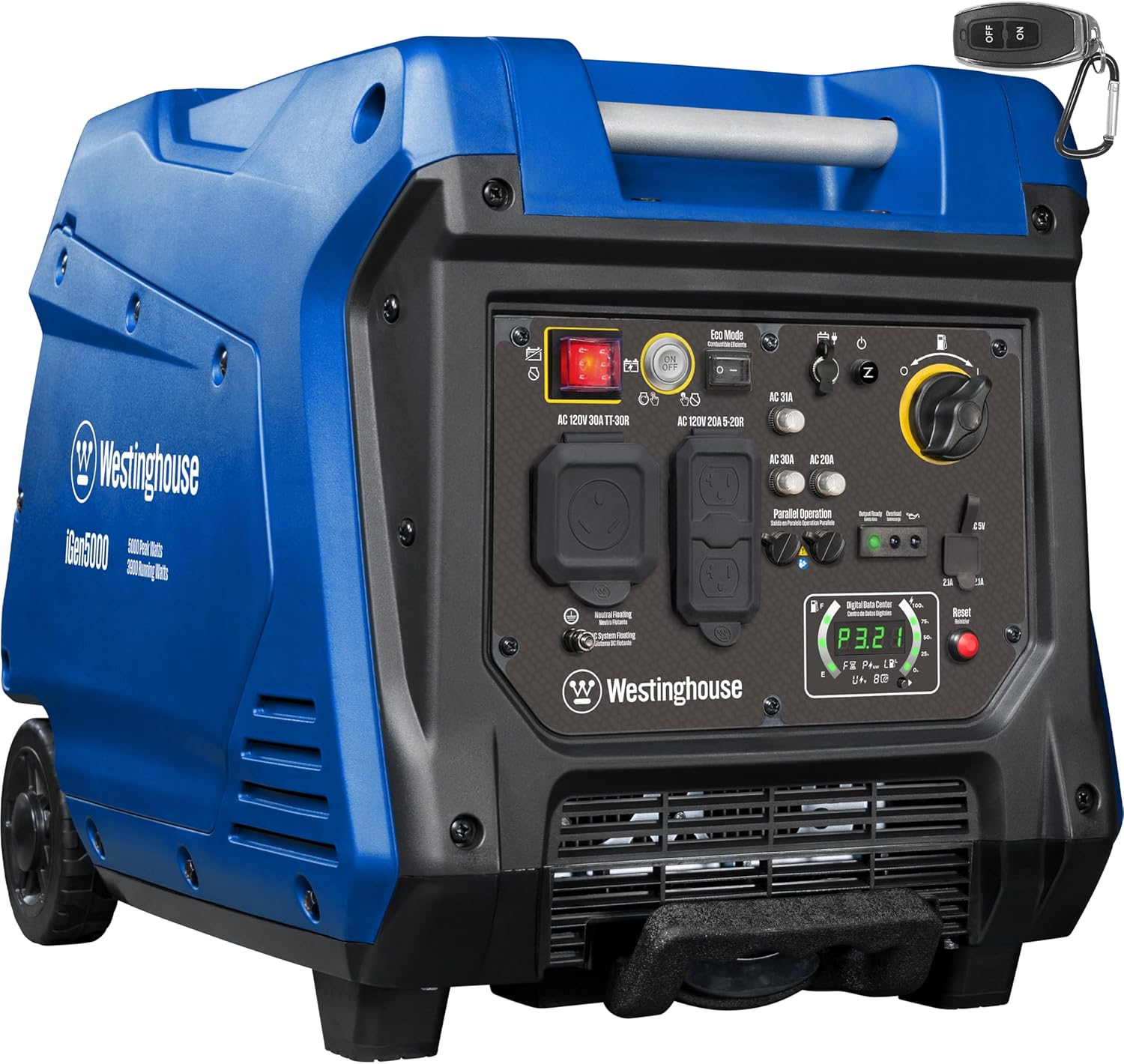 B06XC47ZX4 - Westinghouse 5000 Peak Watt Super Quiet Portable Inverter Generator, Remote