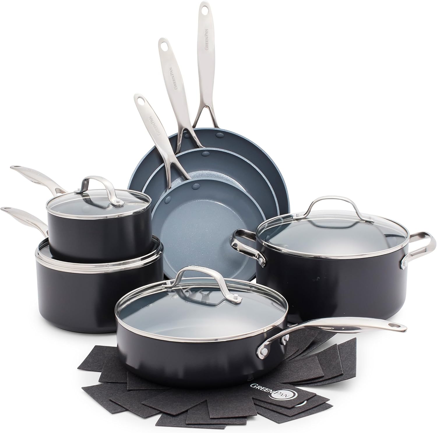 B071HVQL76 - GreenPan Valencia Pro Hard Anodized 11 Piece Cookware Pots and